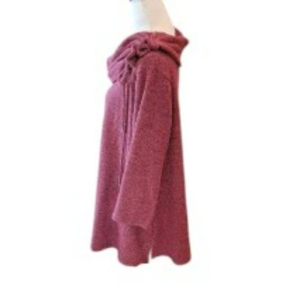 Ruby Rd. Long Sleeve Cowl Neckline with Tie at Shoulder Burgundy Red Sweater… - Picture 4 of 5